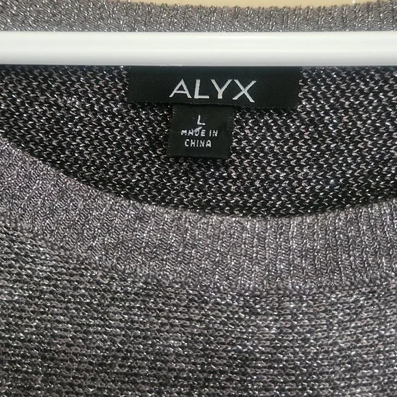 Alyx Sparkle Tunic Pullover Sweater L Ombre Silver Black L - Picture 5 of 6